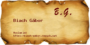 Biach Gábor névjegykártya